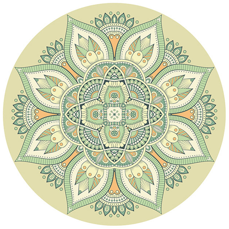 Stylish Tribal Pattern Rug Pink Bohemian Area Carpet Polyester Easy Care Area Rug for Living Room