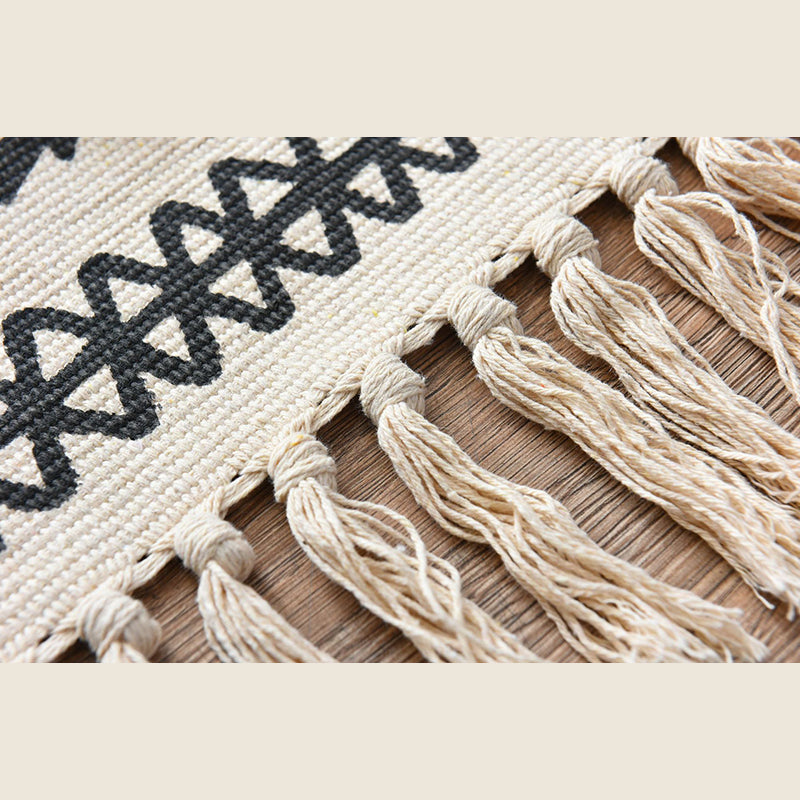 Bohemian Cotton Blend Area Capinet Retro Retro Intérieur Rapis de salon Tapis avec frange