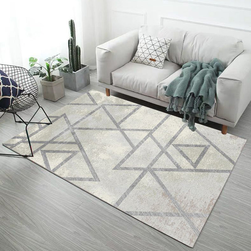 Creative Geometry Design Carpet Polyester Area Rug Stain Resistant Indoor Carpet for Living Room