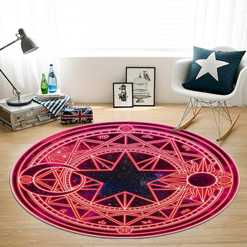 Creative Earth Pattern Area Rug Polyester Carpet Non-Slip Backing Indoor Rug for Home Decoration