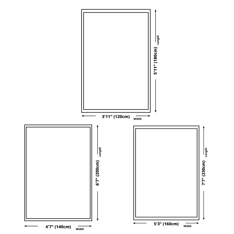 Blue Modern Carpet Polyester Geometric Print Area Rug Anti-Slip Washable Rug for Living Room