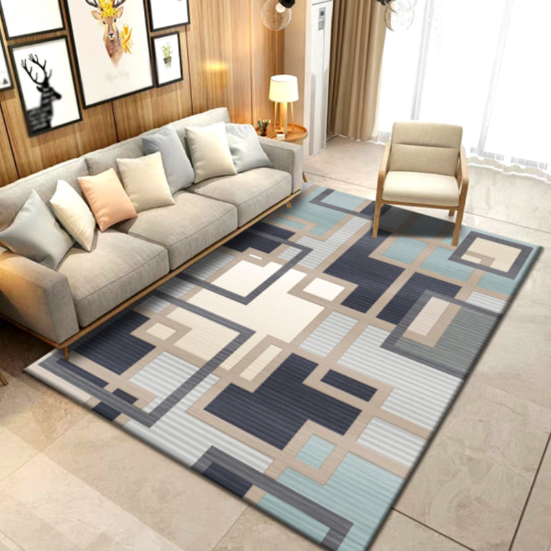 Creative Harlequin Pattern Area Rug Polyester Carpet Non-Slip Backing Indoor Rug for Home Decoration