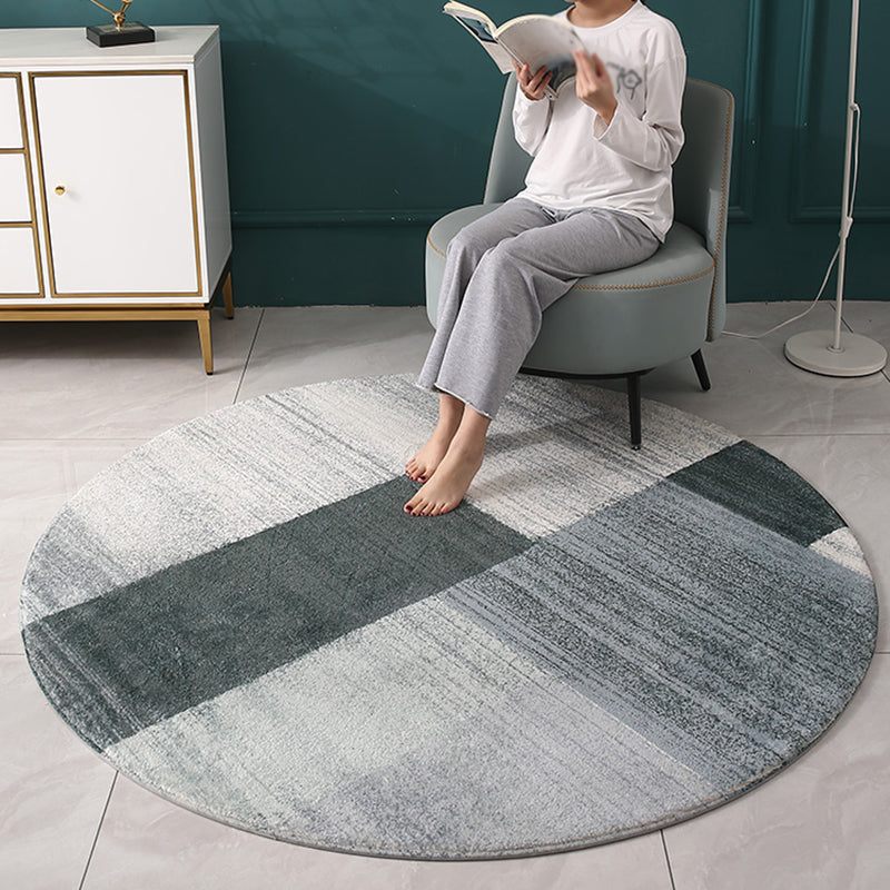 Beige Modern Area Rug Polyester Geometric Print Rug Anti-Slip Washable Rug for Living Room