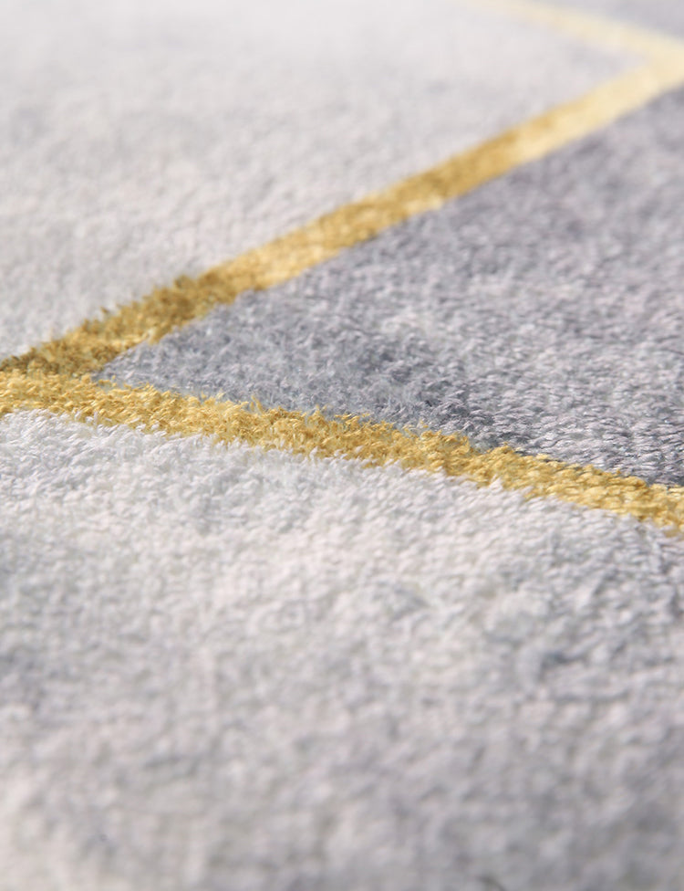 Beige Modern Area Rug Polyester Geometric Print Rug Anti-Slip Washable Rug for Living Room