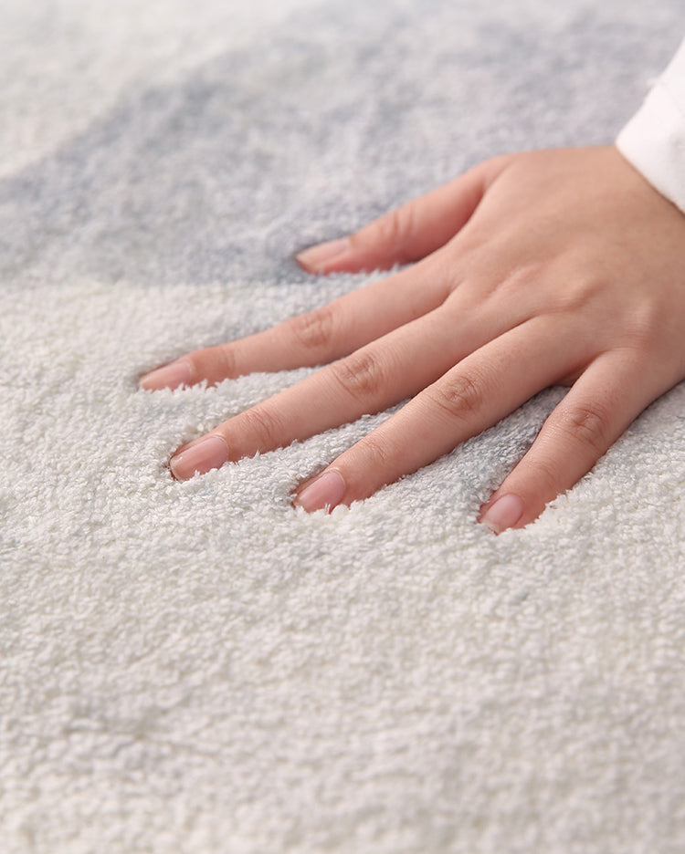 Beige Modern Area Rug Polyester Geometric Print Rug Anti-Slip Washable Rug for Living Room