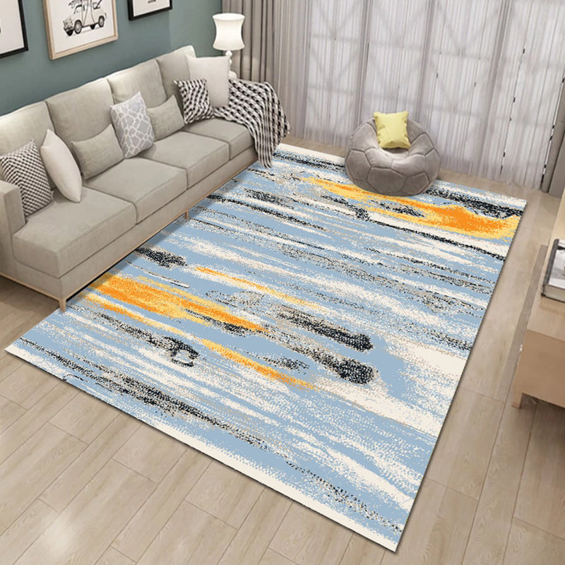 Bold Modern Carpet Abstract Print Area Rug Non-Slip Polyster Rug for Home Decoration