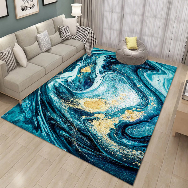 Bold Modern Carpet Abstract Print Area Rug Non-Slip Polyster Rug for Home Decoration