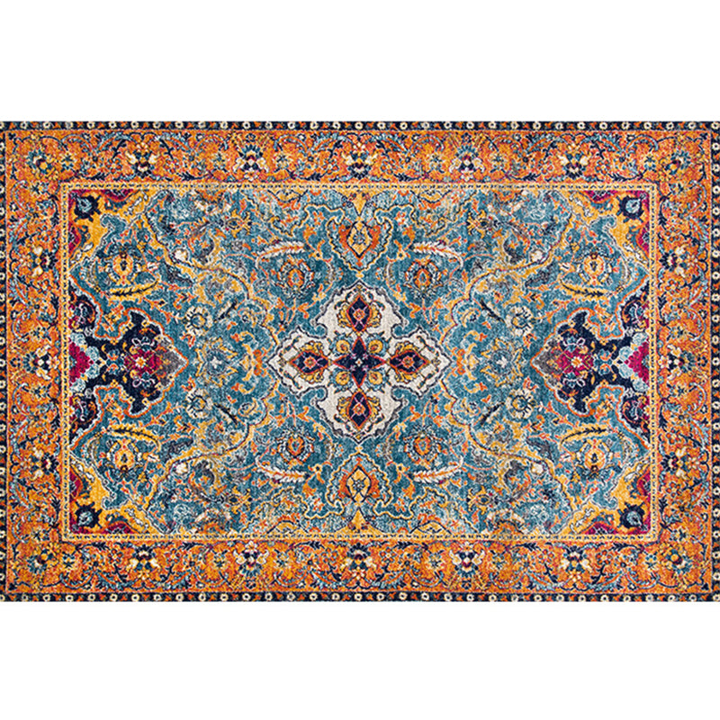 Nostalgia Floral Pattern Rug Polyester Indoor Rug Pet Friendly Area Carpet for Home Decoration