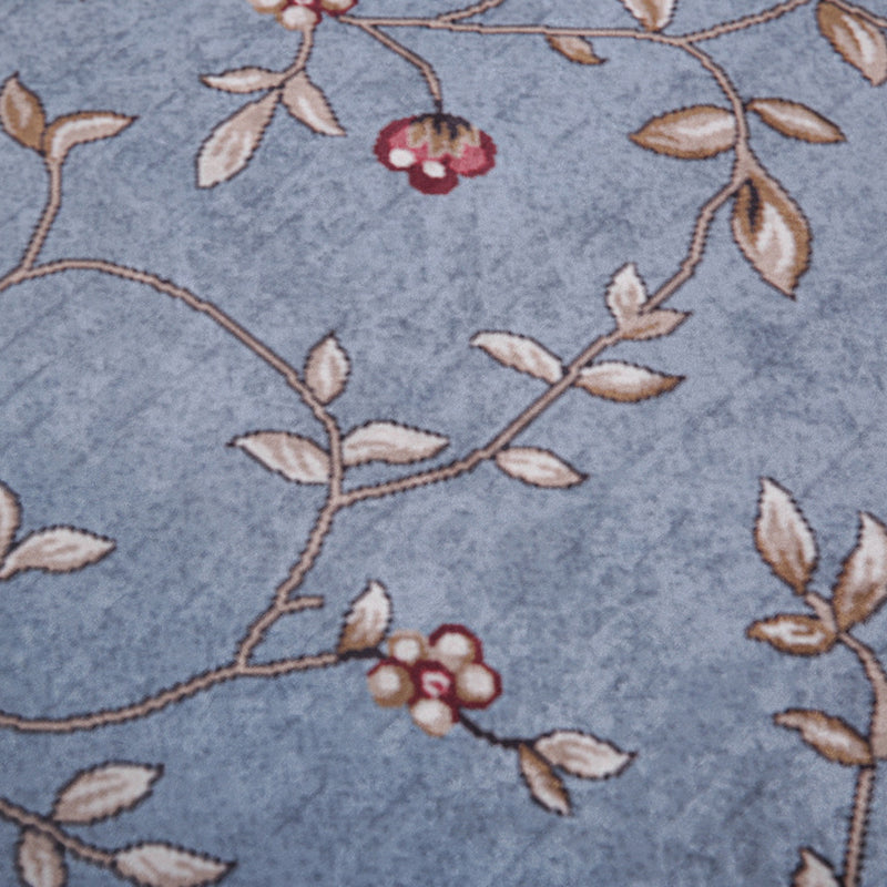 Red Modern Indoor Rug Polyester Flower Carpet Non-Slip Backing Area Rug for Living Room