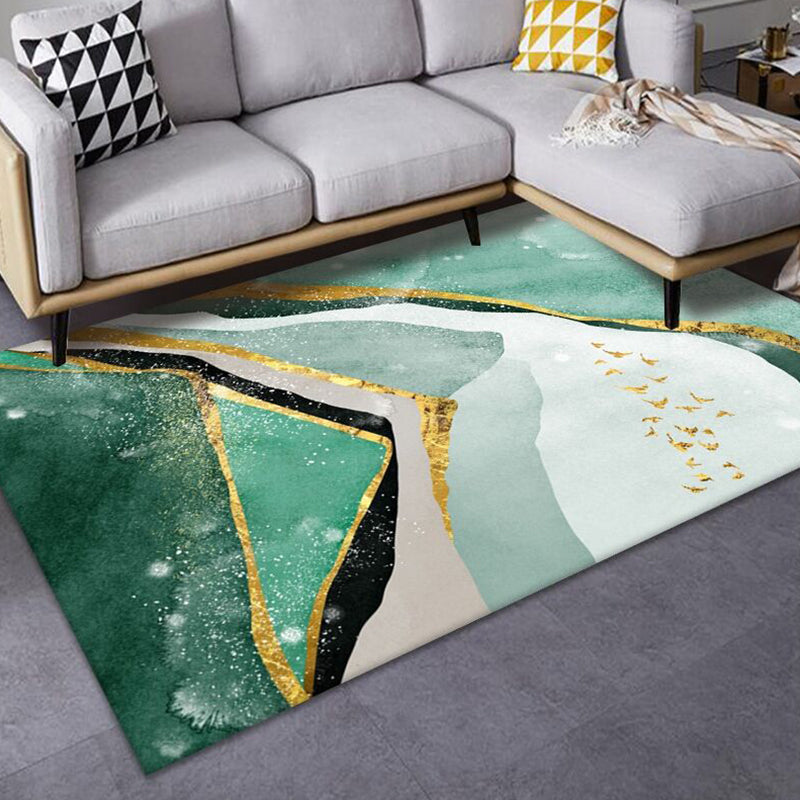 Gorgeous Abstract Print Carpet Stylish Washable Rug Polyester Stain Resistant Carpet for Home Decor