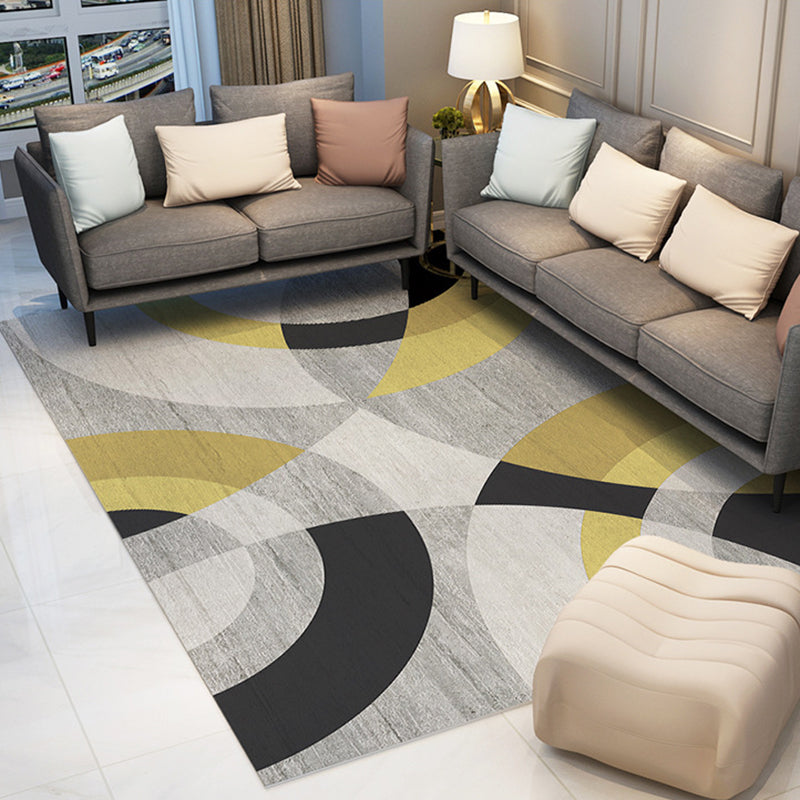 Simplicity Geometric Pattern Rug Classic Carpet Polyester Non-Slip Area Carpet for Home Decor