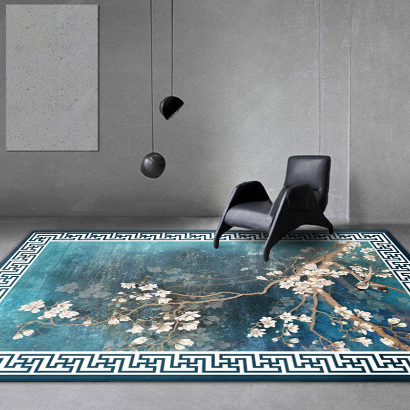 Antique Florentine Tile Carpet Polyester Area Rug Stain Resistant Indoor Carpet for Living Room