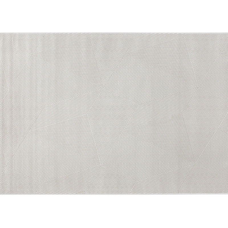 Casual Modern Area Rug Beige Polyester Area Crapet Stripe Pattern Easy Care Rug for Living Room