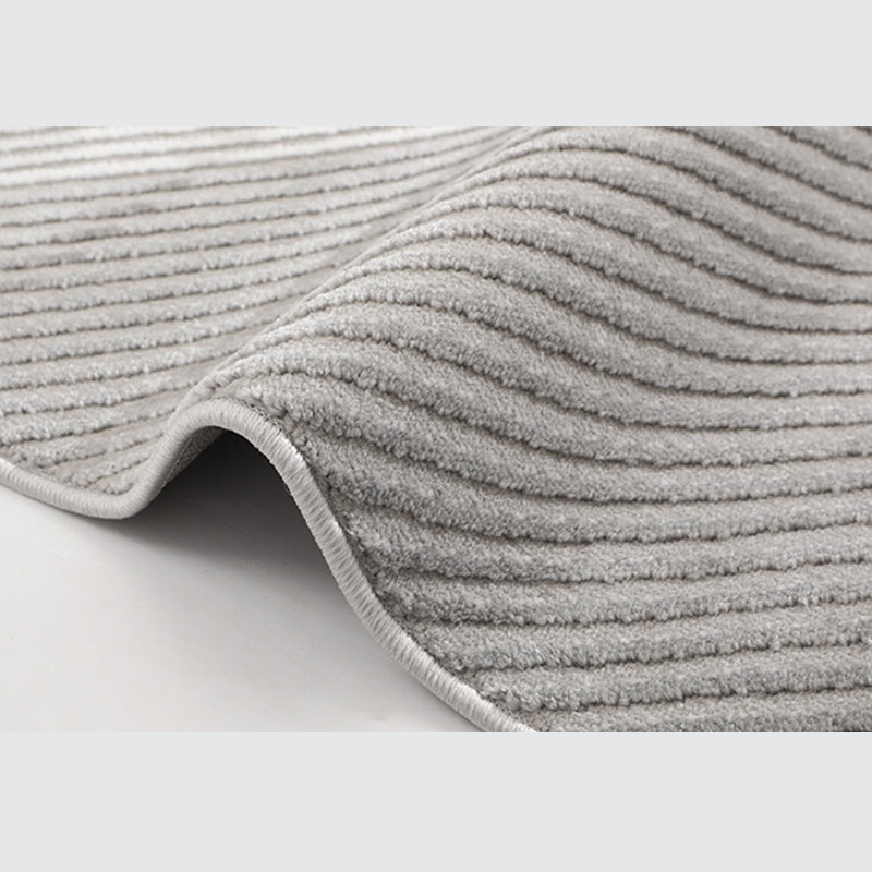 Casual Modern Area Rug Beige Polyester Area Crapet Stripe Pattern Easy Care Rug for Living Room