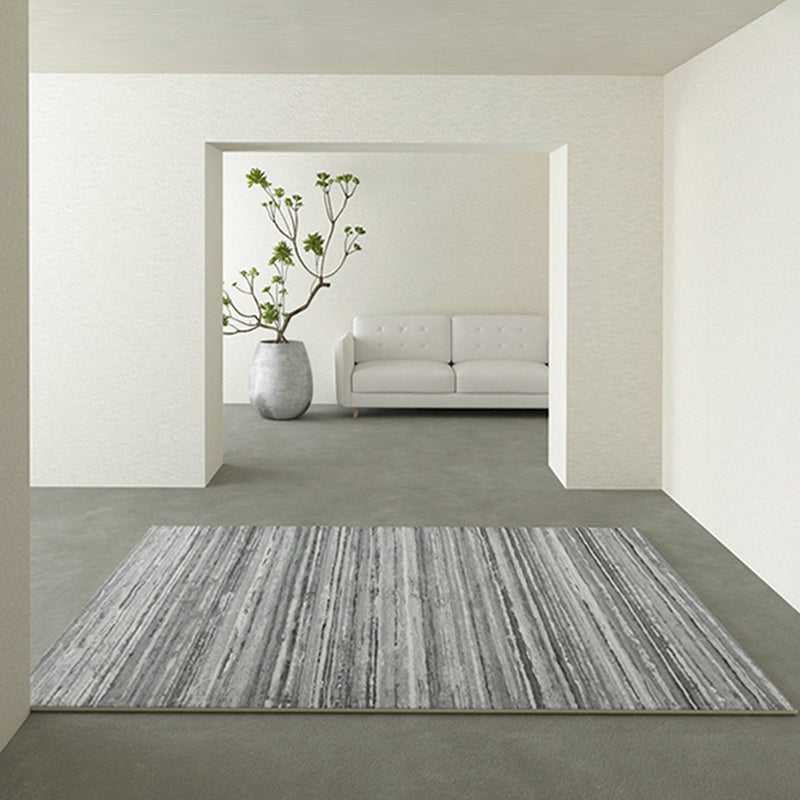 Beige Modern Area Rug Polyester Stripe Pattern Rug Non-Slip Rug for Home Decor