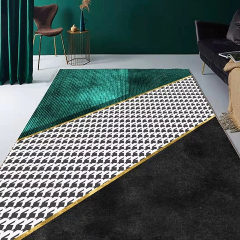 Victorian Geometric Print Carpet Polyester Indoor Rug Non-Slip Backing Area Carpet for Living Room