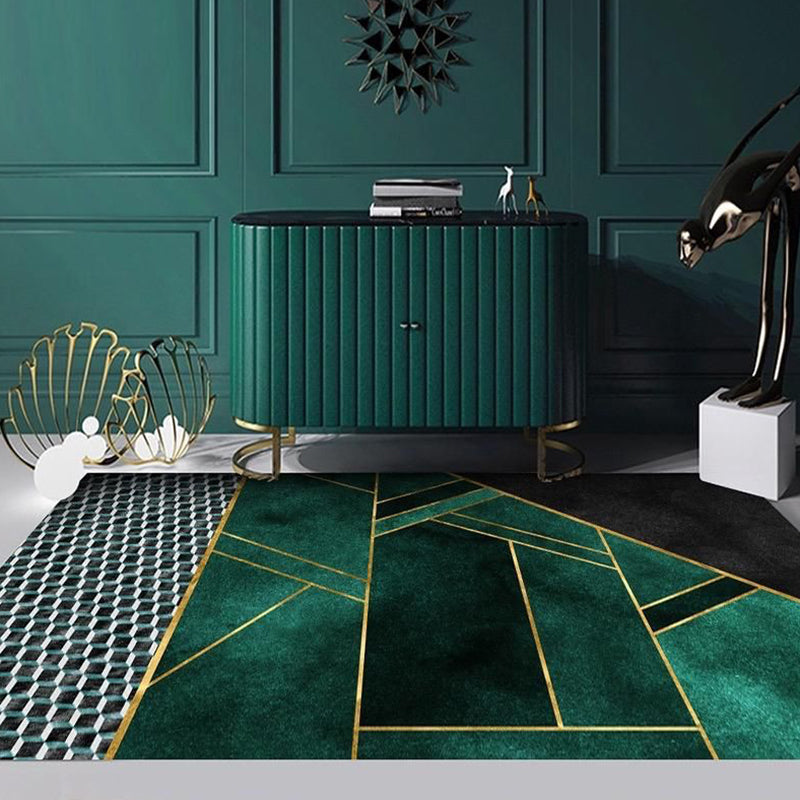 Victorian Geometric Print Carpet Polyester Indoor Rug Non-Slip Backing Area Carpet for Living Room