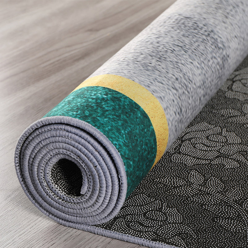 Tapis moderne vert en Polyester, bloc de couleur, résistant aux taches, pour la décoration de la maison