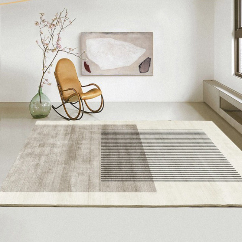 Modern Artistic Area Rug Contrast Panel Rug Polyester Non-Slip Backing Carpet for Living Room