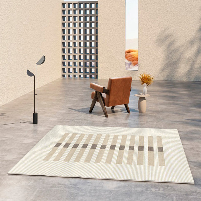Modern Artistic Area Rug Contrast Panel Rug Polyester Non-Slip Backing Carpet for Living Room