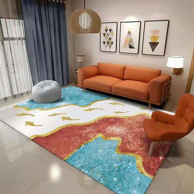 Modern kleurenblokken Tapijtgrijs Grijs Polyester Gebied Tapijt niet-slip achterste tapijt voor woningdecoratie