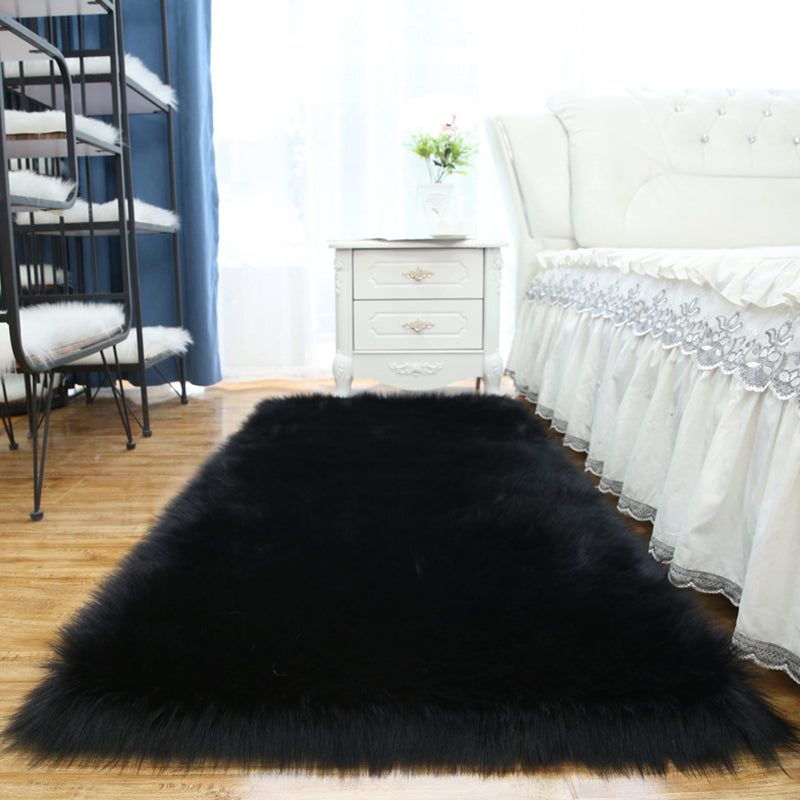 Simplicité Tapis Shag Couleur solide moderne Tapis de tapis lavable moderne