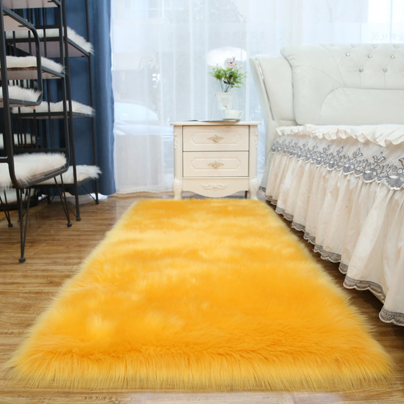 Moderner Teppich Klassiker einfacher Shag Teppich Polyester Nicht-Rutsch-Rückschlagteppich für Wohnzimmer