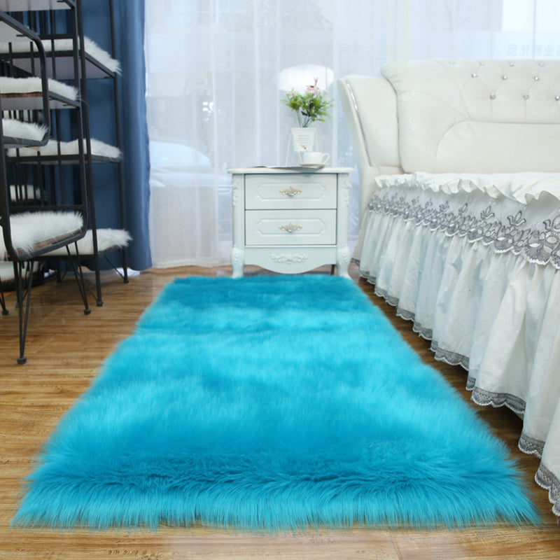 Moderner Teppich Klassiker einfacher Shag Teppich Polyester Nicht-Rutsch-Rückschlagteppich für Wohnzimmer