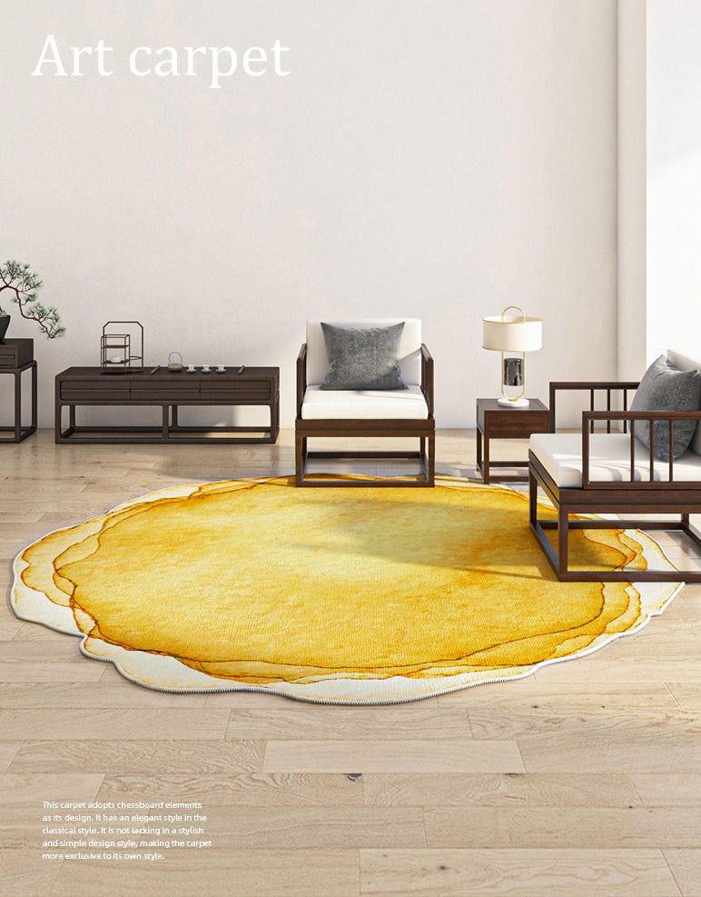 Eigentijds effen kleurtapijt, oranje polyester, tapijt, anti-splittapijt voor woondecoratie