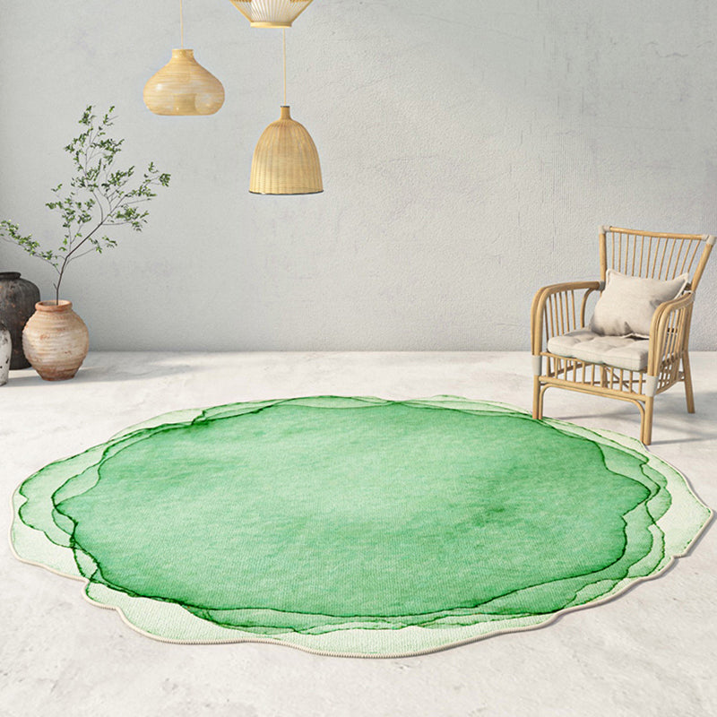 Blue Solid Color Carpet Polyester Modern Indoor Carpet Washable Area Carpet for Living Room