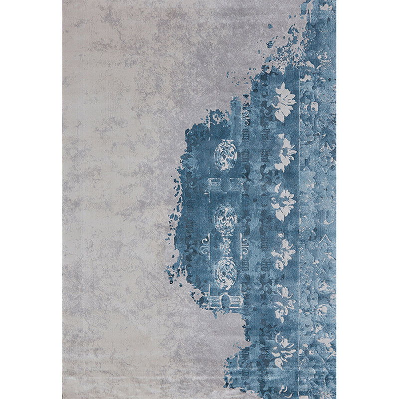 Grey Line Pattern Area Carpet Polyester Modern Area Rug Stain Resistant Rug for Home Decor