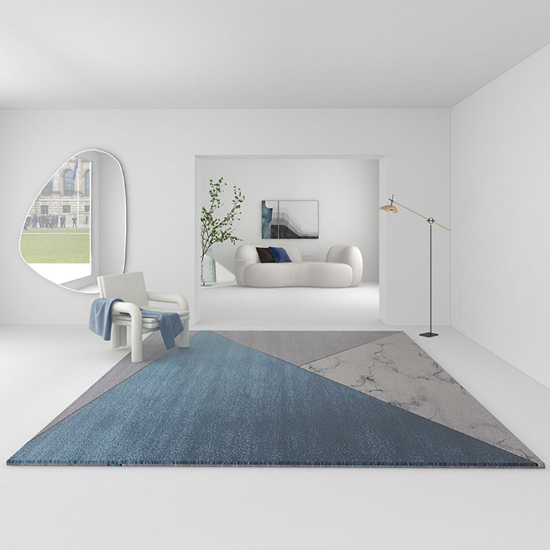 Grey Line Pattern Area Carpet Polyester Modern Area Rug Stain Resistant Rug for Home Decor