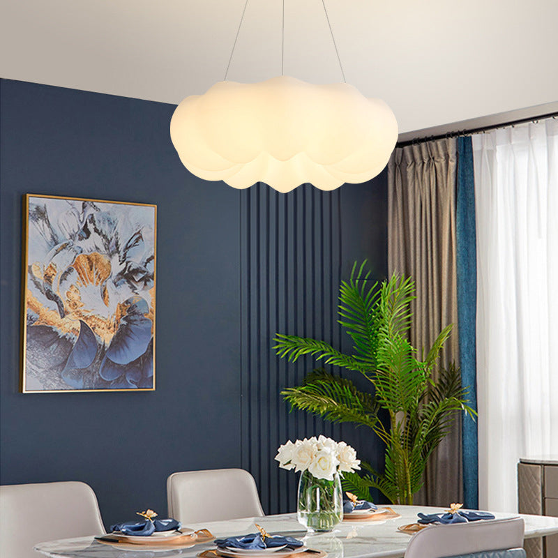 White Cloud Pendant Light LED Acrylic Ceiling Suspension Lamp for Bedroom
