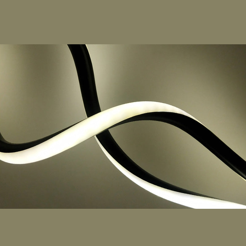 Spiral Wall Lighting Fixture Minimalist Style Metal LED Black Wall Sconce Lighting