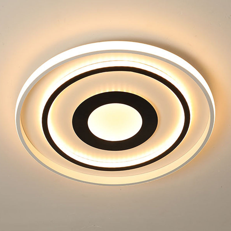 Plafonnier LED en métal de Style nordique, lampe encastrée en noir et blanc pour chambre à coucher