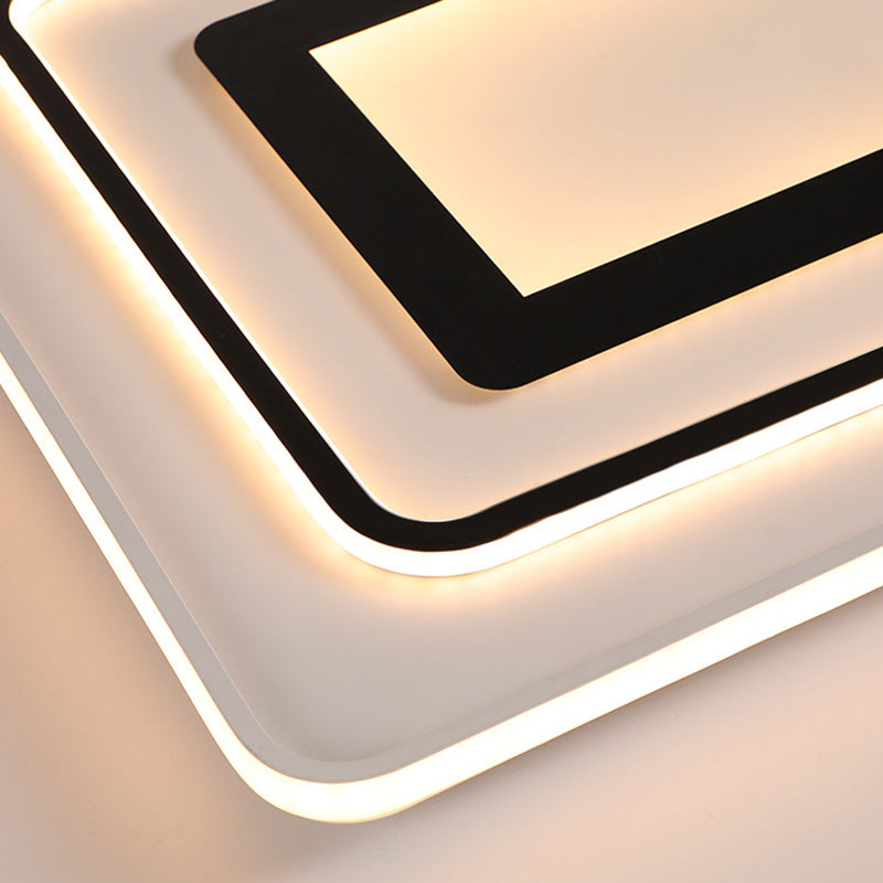 Plafonnier LED en métal de Style nordique, lampe encastrée en noir et blanc pour chambre à coucher