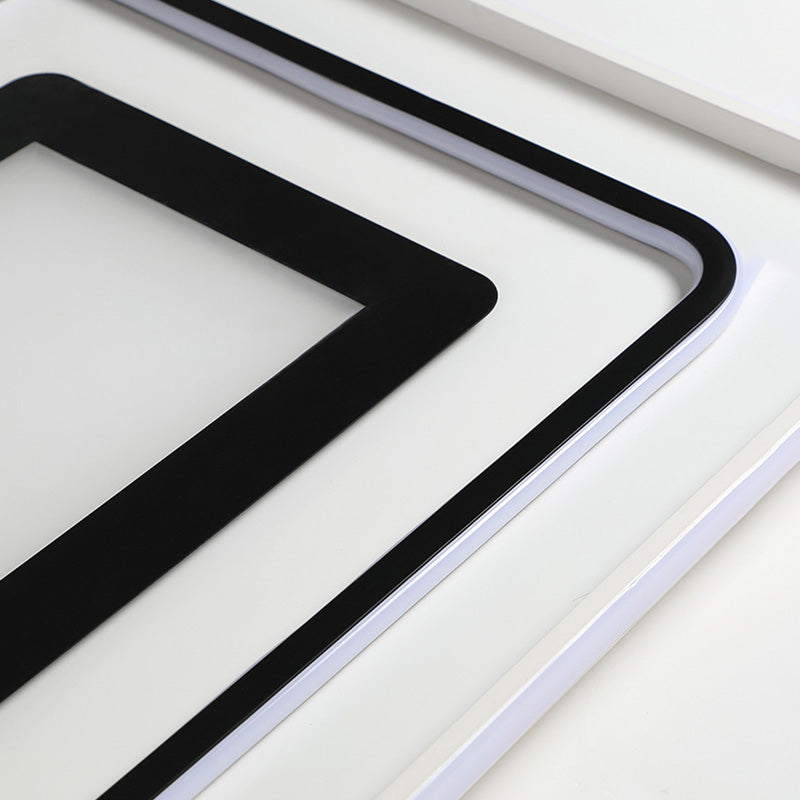 Plafonnier LED en métal de Style nordique, lampe encastrée en noir et blanc pour chambre à coucher
