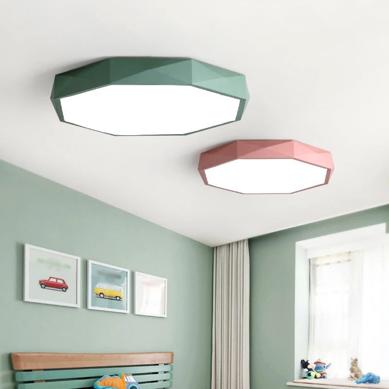 Plafonnier LED en métal pour chambre d'enfant, moderne et géométrique, Macaron