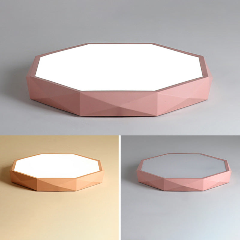Plafonnier LED en métal pour chambre d'enfant, moderne et géométrique, Macaron