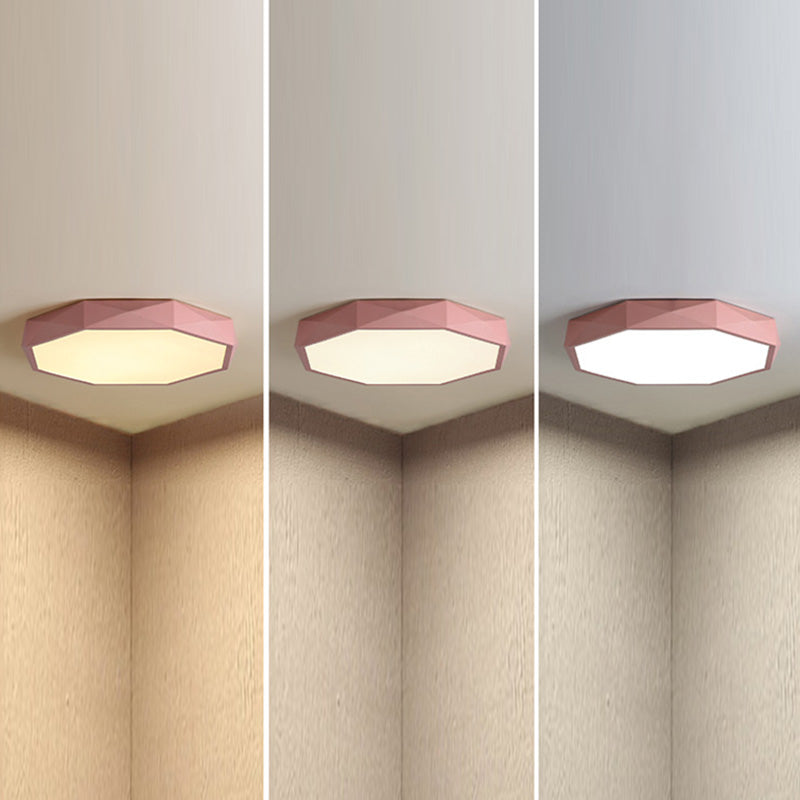 Plafonnier LED en métal pour chambre d'enfant, moderne et géométrique, Macaron