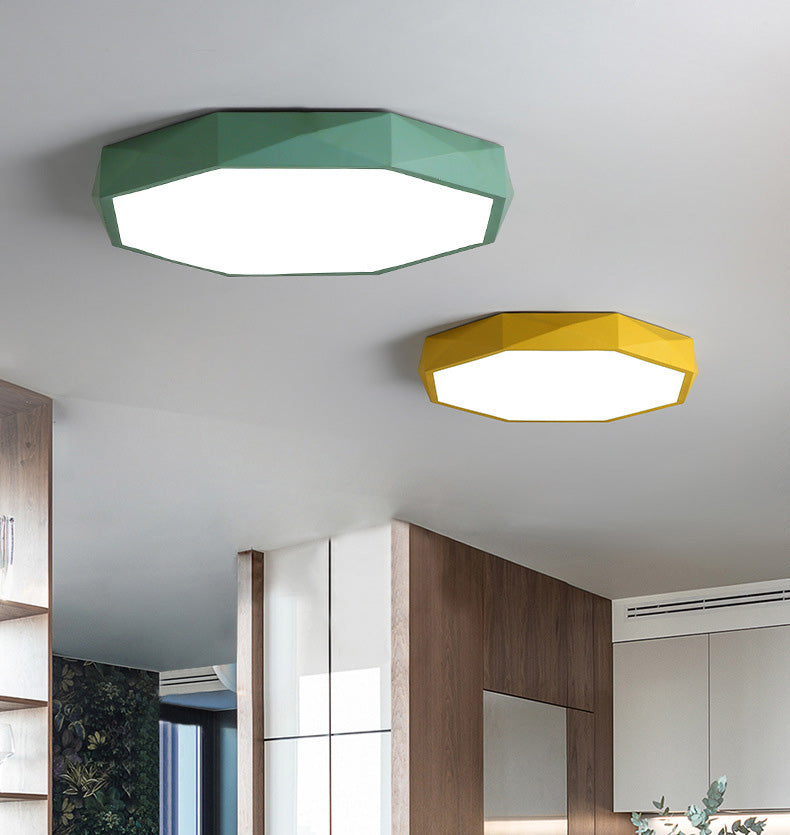Plafonnier LED en métal pour chambre d'enfant, moderne et géométrique, Macaron