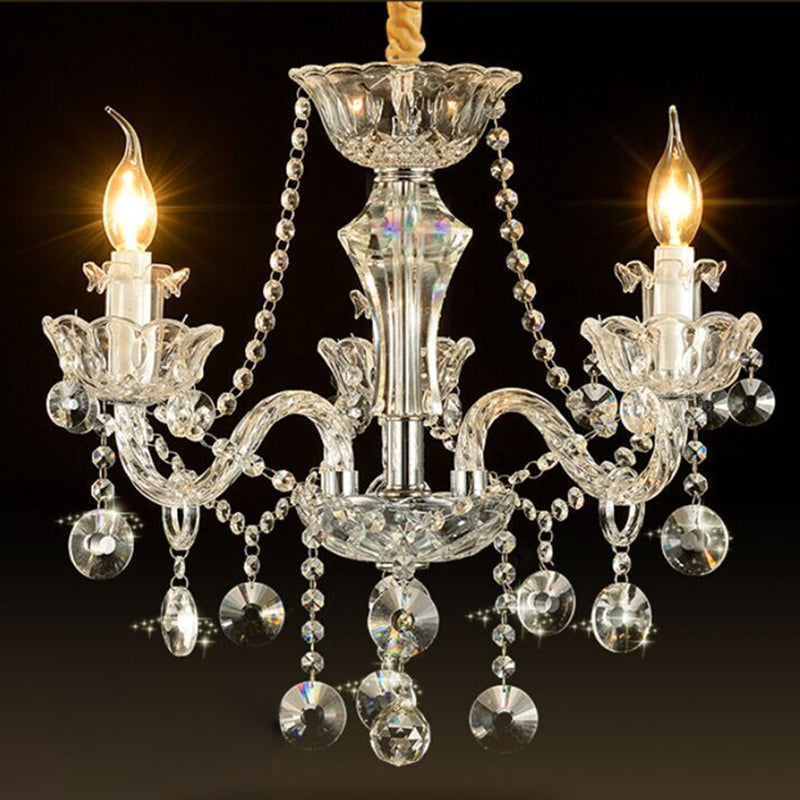 Luci del lampadario dell'isola cilindro moderni apparecchi di illuminazione lampadario in vetro con decorazione di uccelli