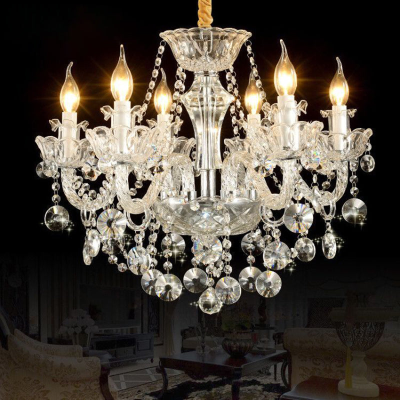 Luci del lampadario dell'isola cilindro moderni apparecchi di illuminazione lampadario in vetro con decorazione di uccelli