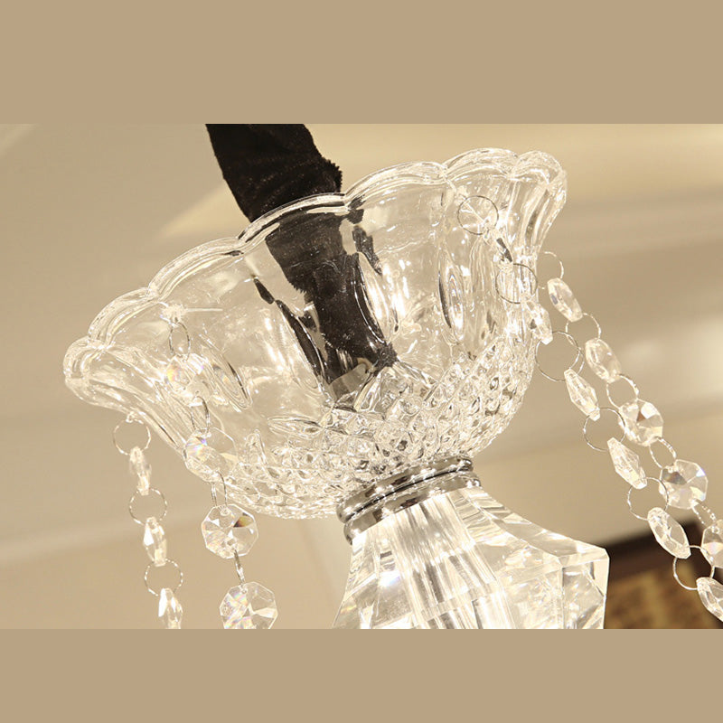 Luci del lampadario dell'isola cilindro moderni apparecchi di illuminazione lampadario in vetro con decorazione di uccelli