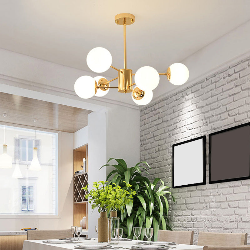 Globe Chandelier Light Fixture Modern Glass Pendant Lighting for Restaurant