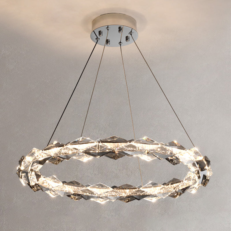 Contemporary Style Ceiling Lighting Ring Crystal Bedroom LED Ceiling Fixture