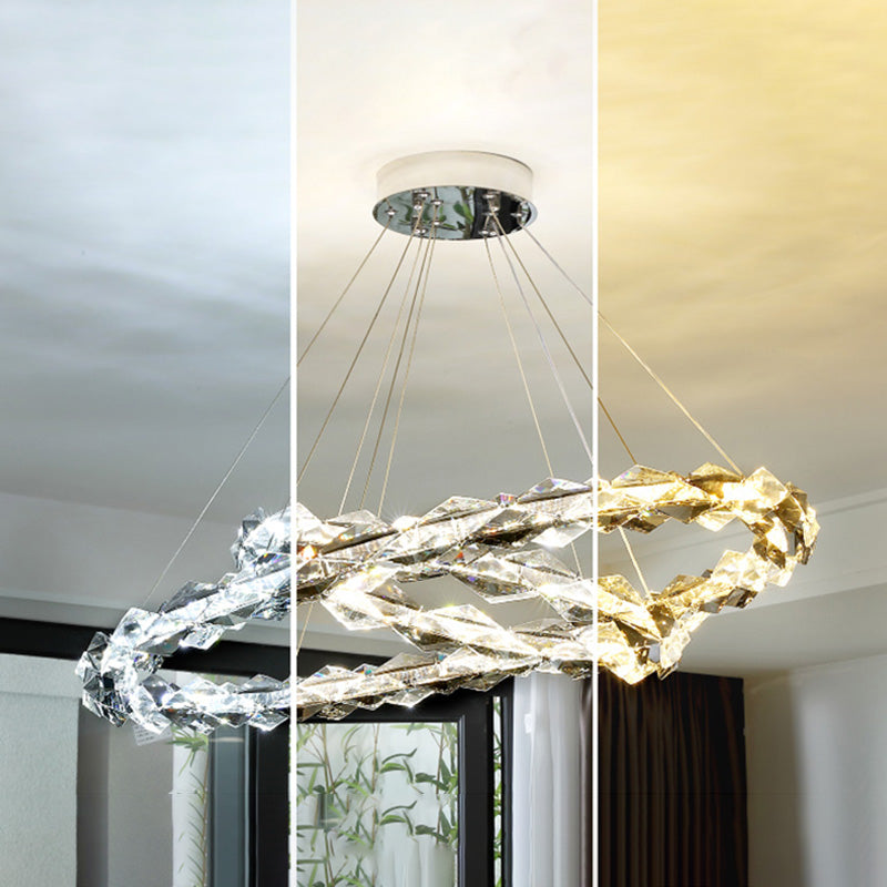 Contemporary Style Ceiling Lighting Ring Crystal Bedroom LED Ceiling Fixture