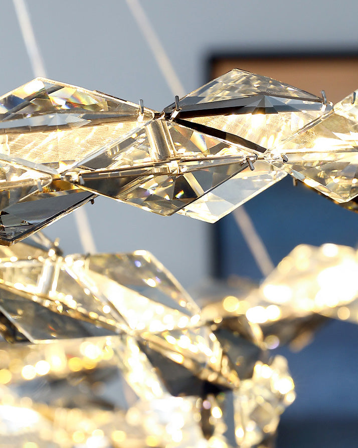 Contemporary Style Ceiling Lighting Ring Crystal Bedroom LED Ceiling Fixture