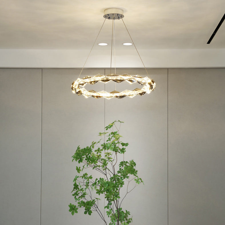 Contemporary Style Ceiling Lighting Ring Crystal Bedroom LED Ceiling Fixture