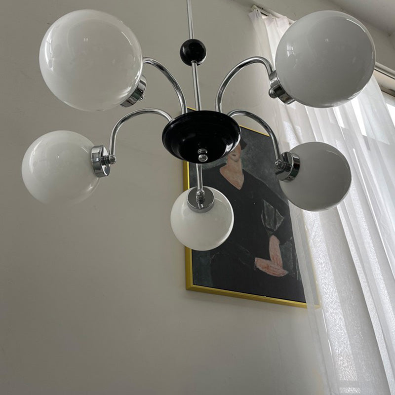 Globe Chandelier Light Fixture Modern Glass Pendant Lighting for Restaurant